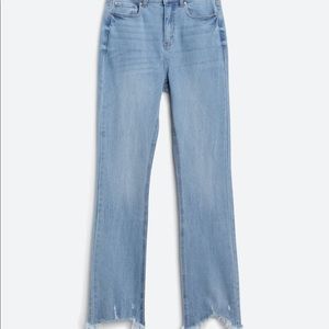 BNWOT Tinsel Dina High Rise Slim Flare Light Wash Fray Hem Jeans Juniors Size 13